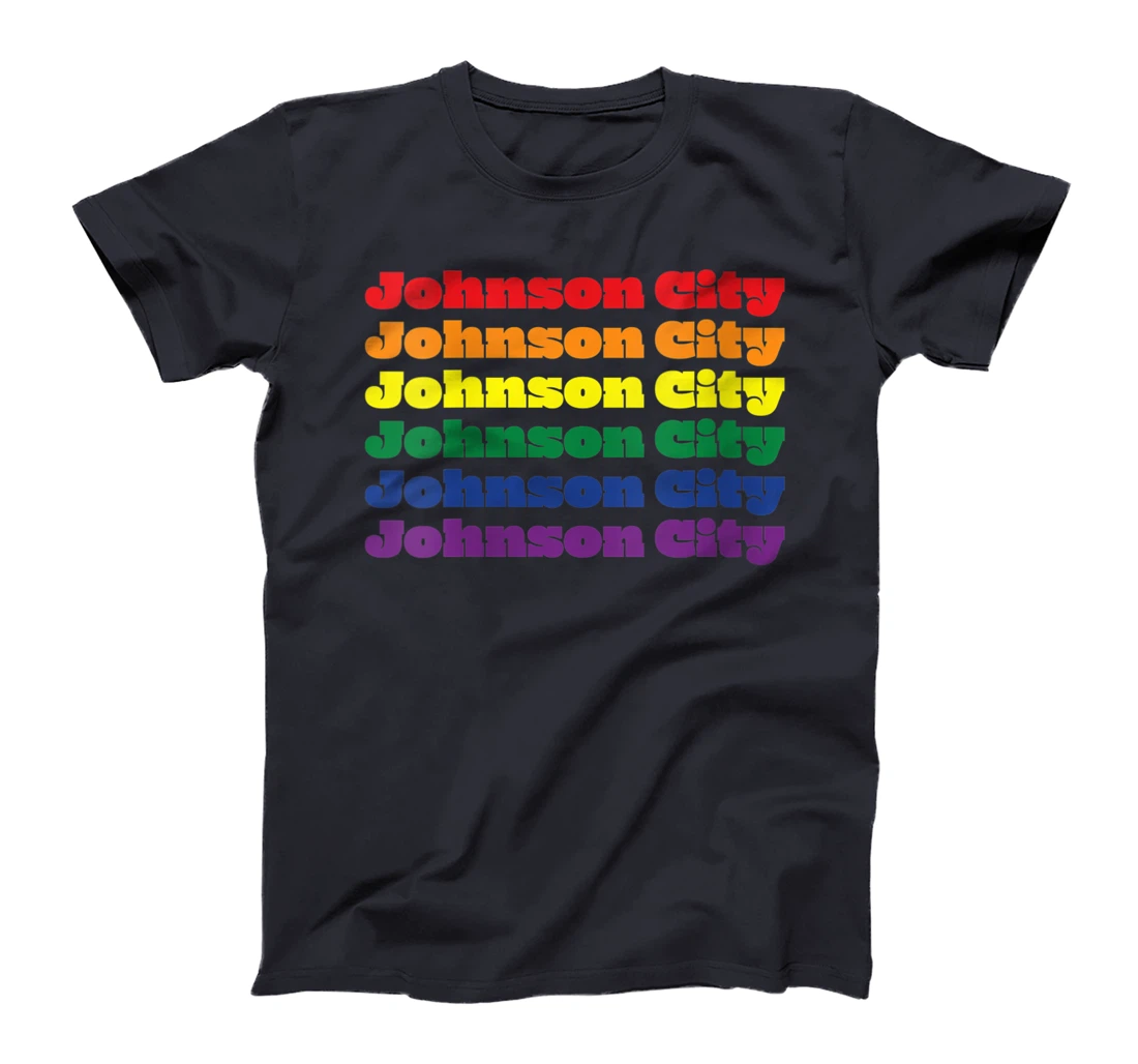 Womens Johnson City Texas LGBTQ Gay Pride Month Rainbow Solidarity T-Shirt