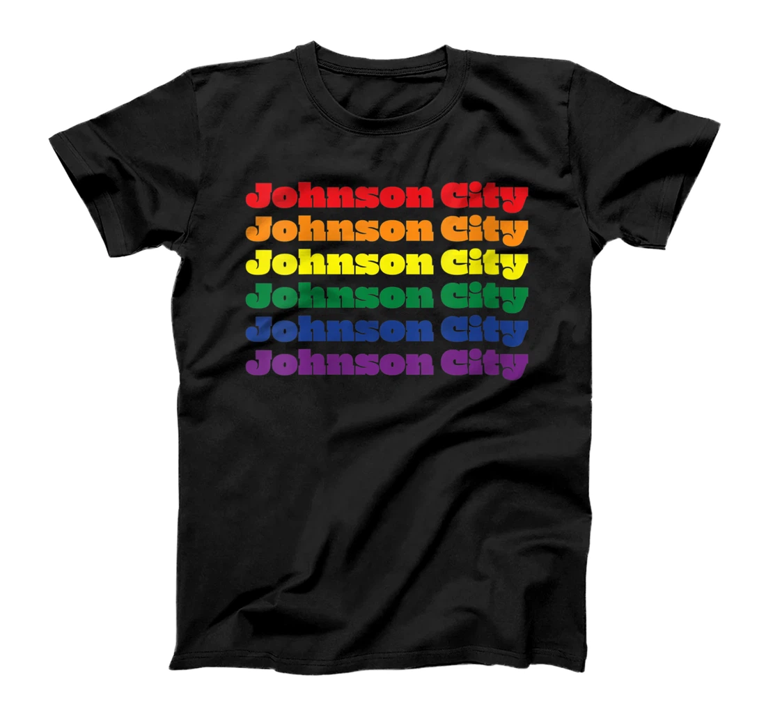 Womens Johnson City Texas LGBTQ Gay Pride Month Rainbow Solidarity T-Shirt