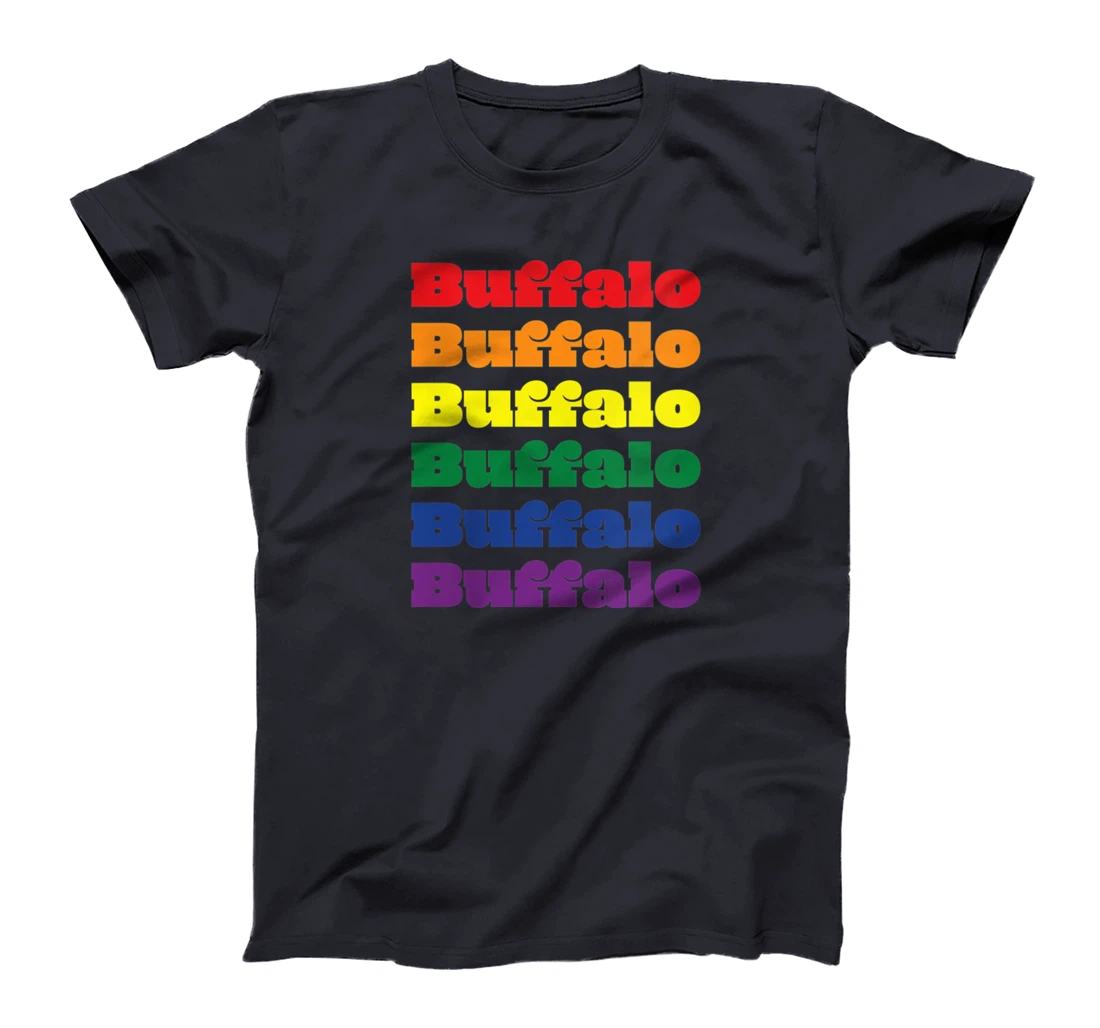 Womens Buffalo Texas LGBTQ Gay Pride Month Rainbow Solidarity T-Shirt