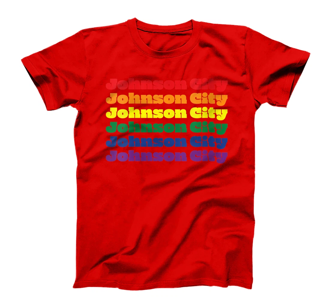 Womens Johnson City Texas LGBTQ Gay Pride Month Rainbow Solidarity T-Shirt