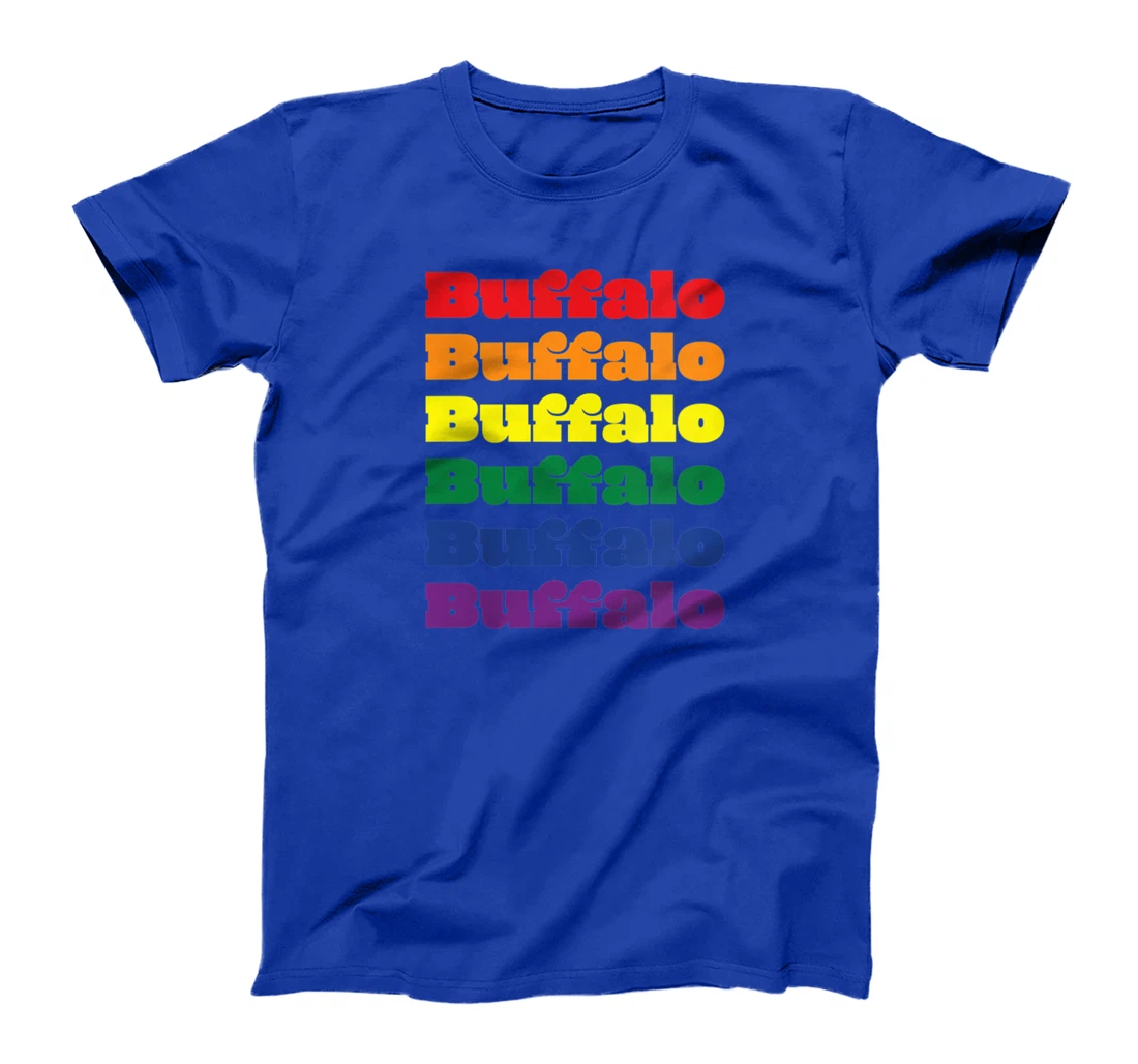 Womens Buffalo Texas LGBTQ Gay Pride Month Rainbow Solidarity T-Shirt