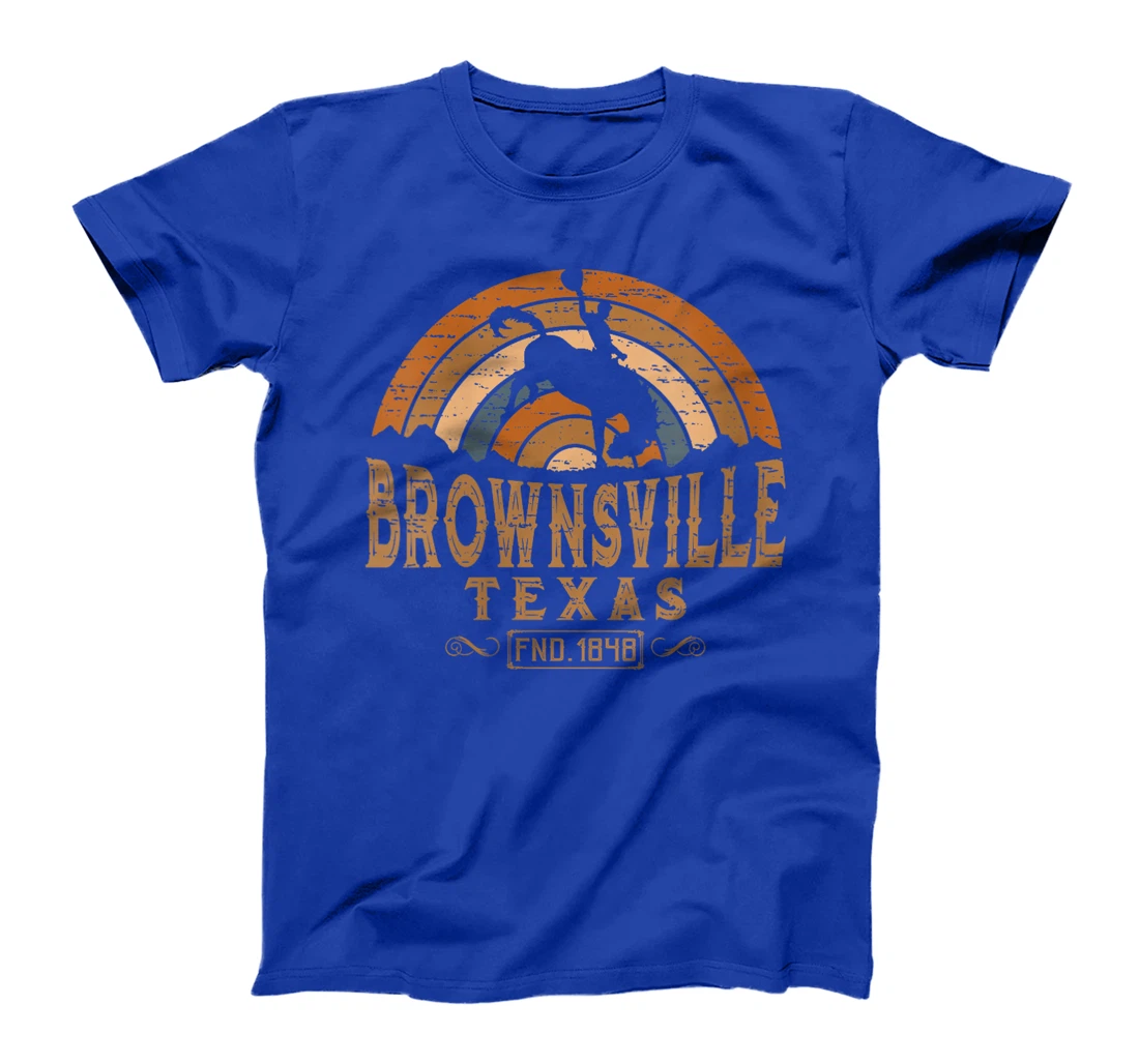 Womens Brownsville Texas TX Retro Style Rodeo Cowboy T-Shirt
