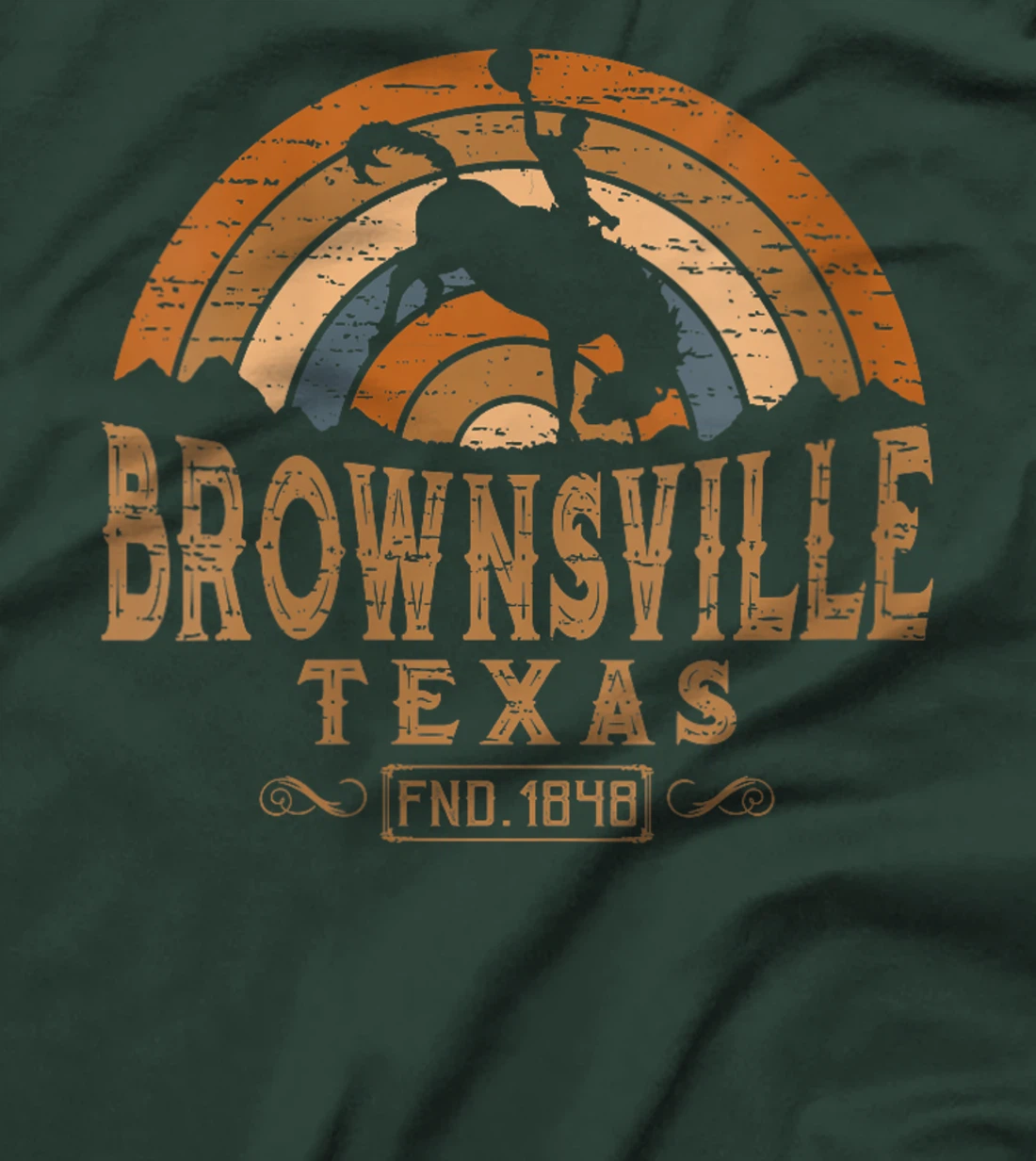 Womens Brownsville Texas TX Retro Style Rodeo Cowboy T-Shirt