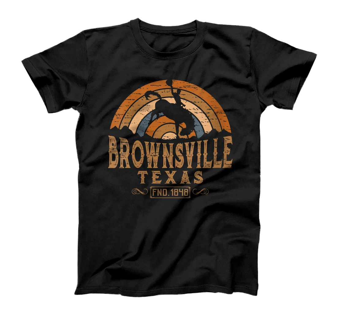 Womens Brownsville Texas TX Retro Style Rodeo Cowboy T-Shirt