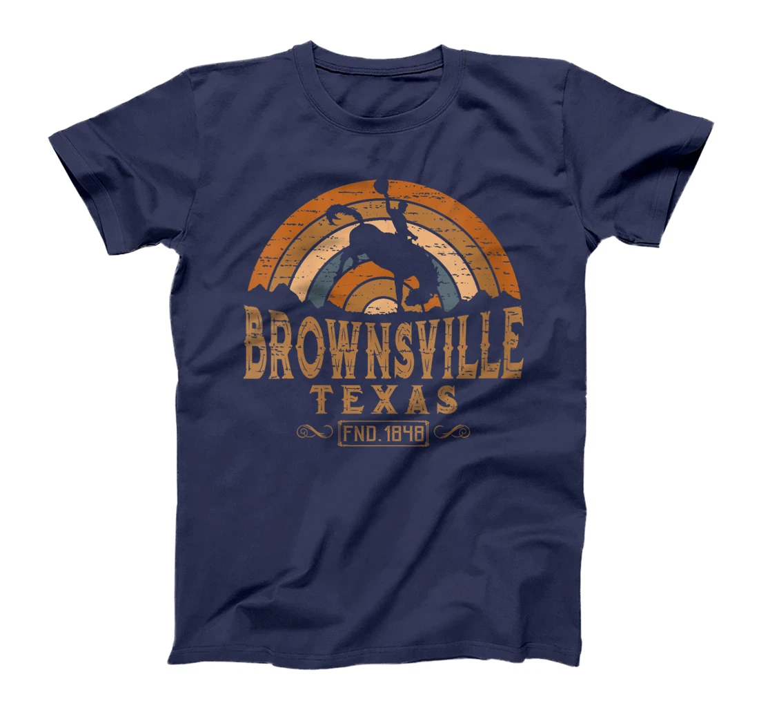 Womens Brownsville Texas TX Retro Style Rodeo Cowboy T-Shirt