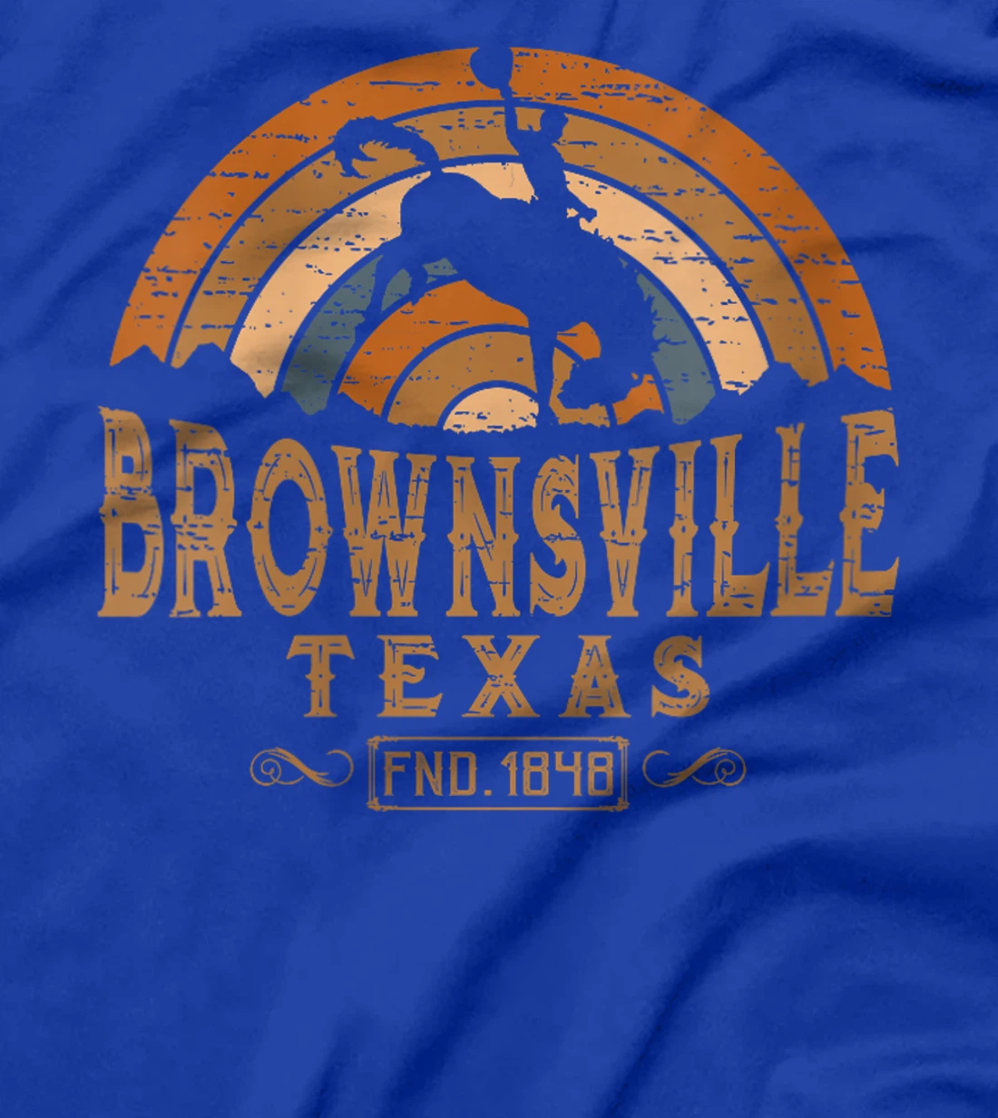 Womens Brownsville Texas TX Retro Style Rodeo Cowboy T-Shirt