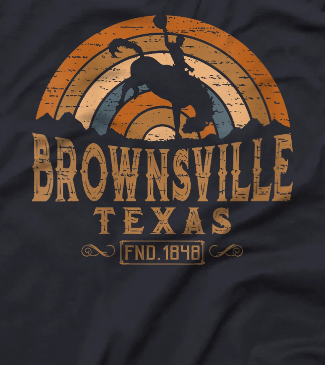 Womens Brownsville Texas TX Retro Style Rodeo Cowboy T-Shirt