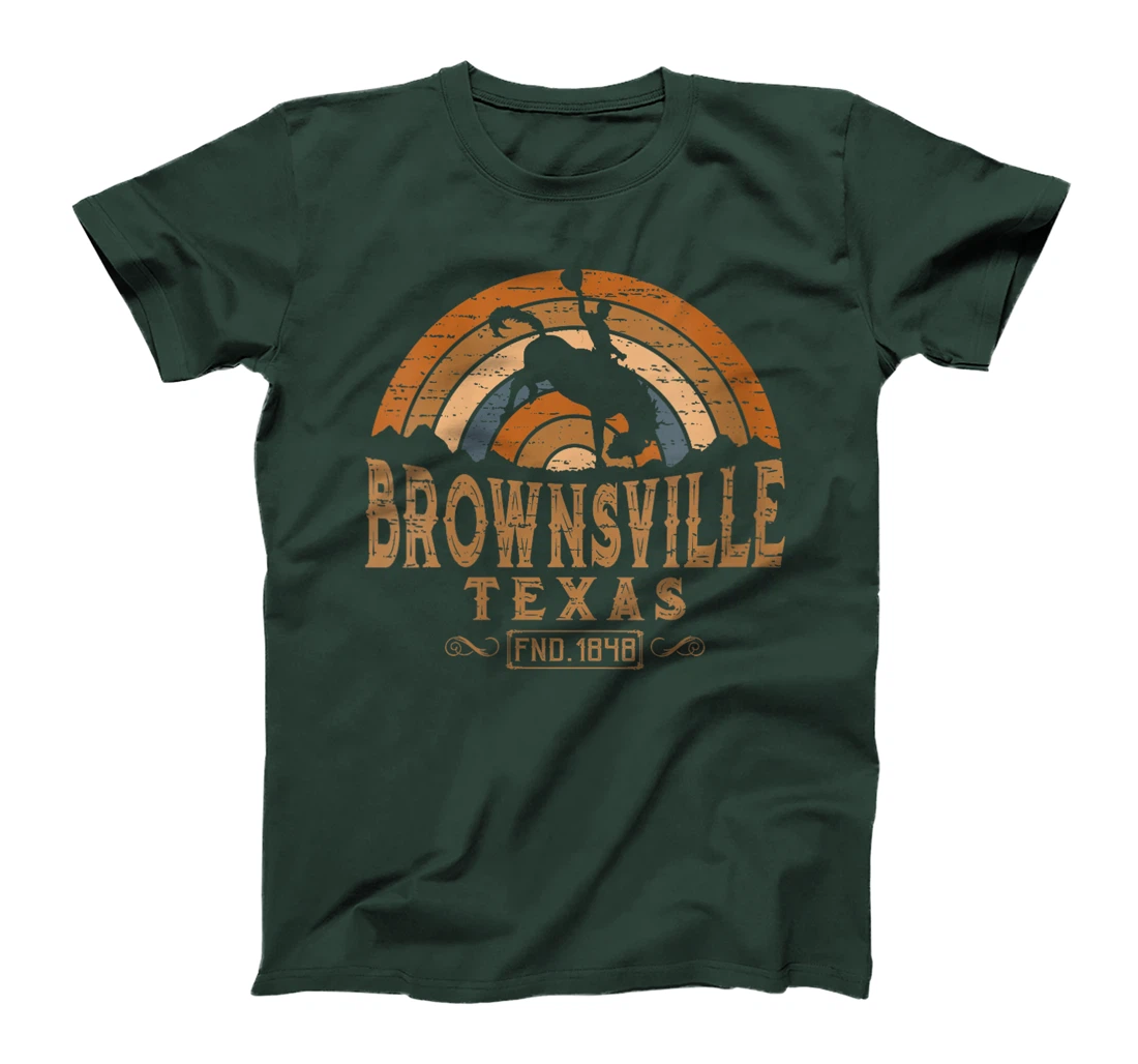 Womens Brownsville Texas TX Retro Style Rodeo Cowboy T-Shirt