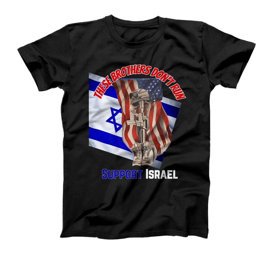American Veterans Support Israel & These Brothers Don't Run Premium T-Shirt