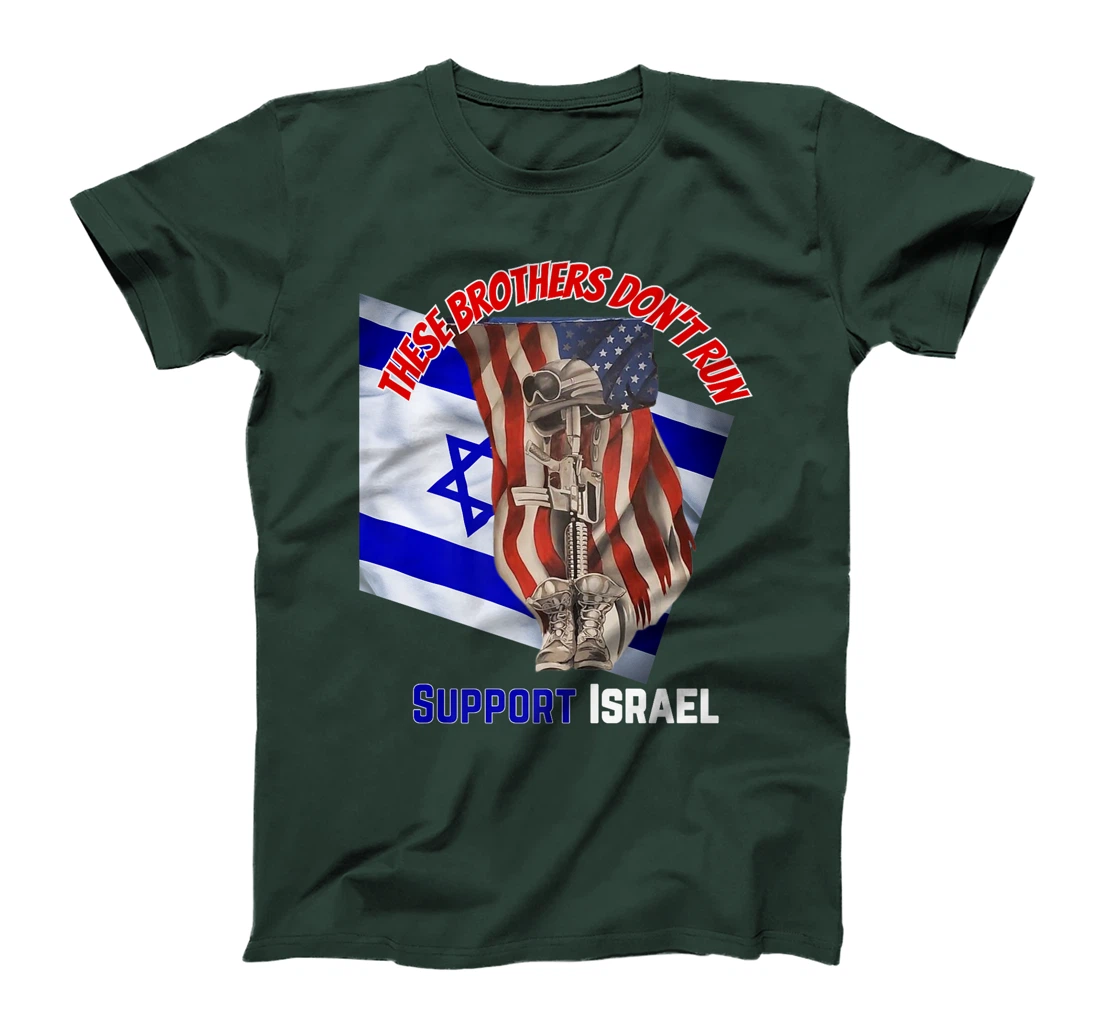 American Veterans Support Israel & These Brothers Don't Run Premium T-Shirt