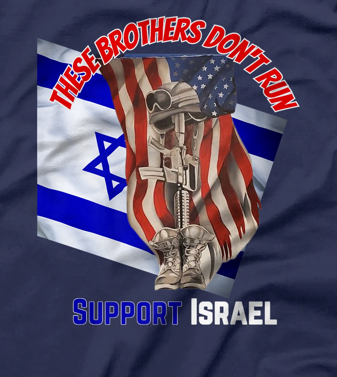 American Veterans Support Israel & These Brothers Don't Run Premium T-Shirt