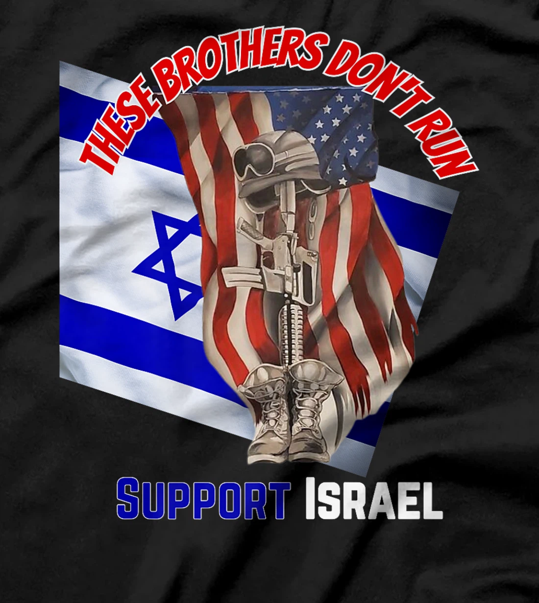 American Veterans Support Israel & These Brothers Don't Run Premium T-Shirt
