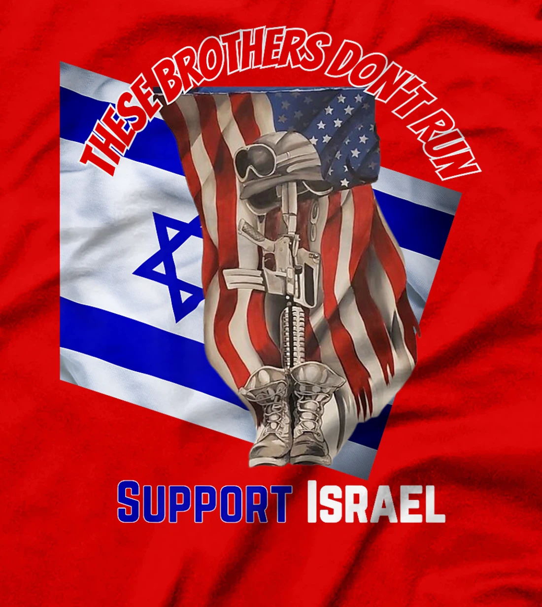American Veterans Support Israel & These Brothers Don't Run Premium T-Shirt