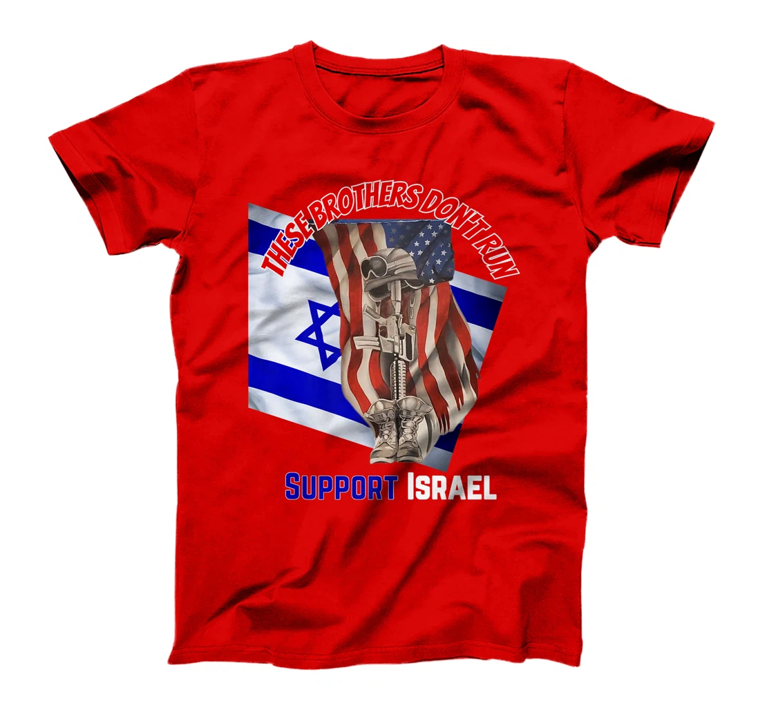 American Veterans Support Israel & These Brothers Don't Run Premium T-Shirt