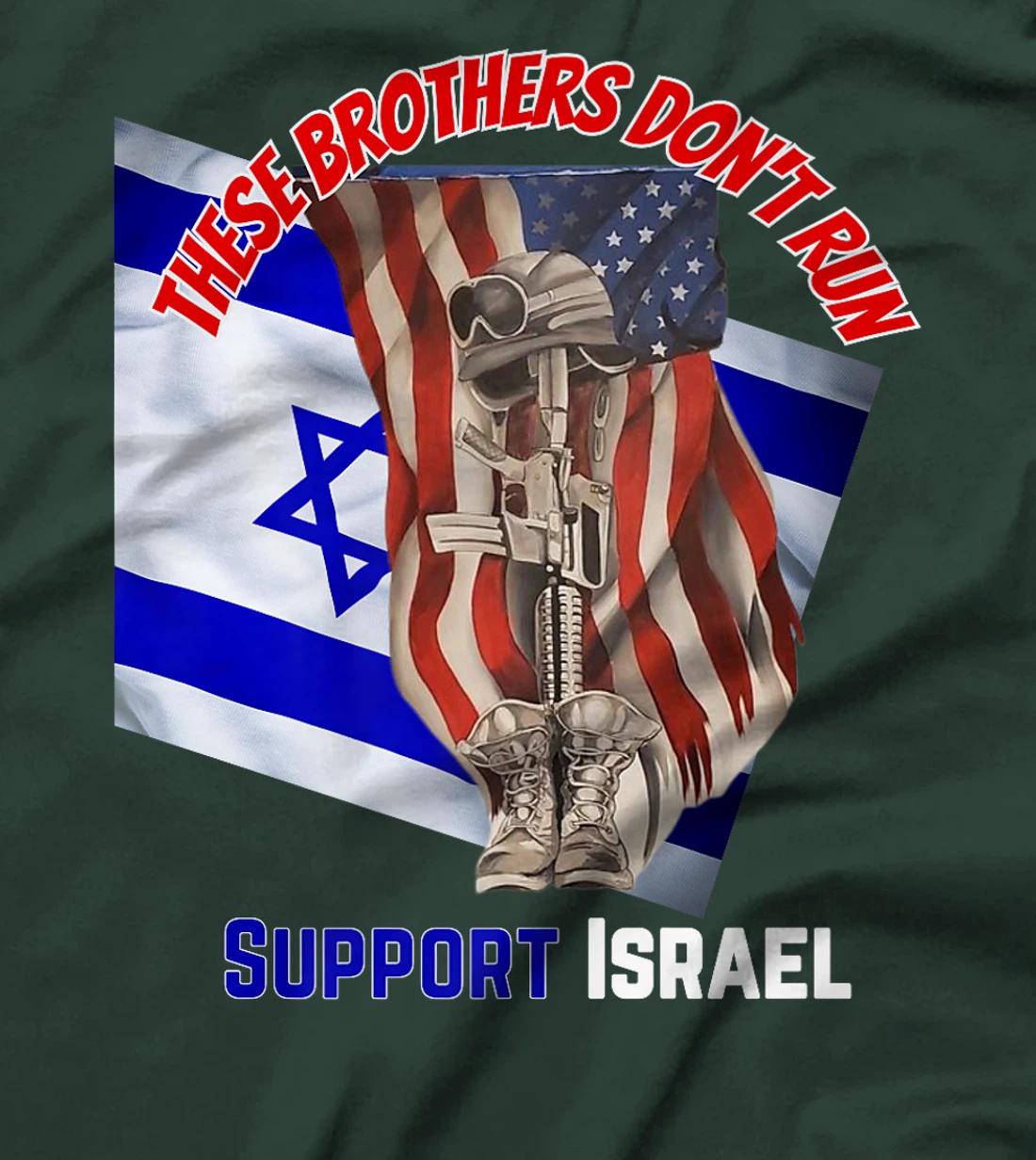 American Veterans Support Israel & These Brothers Don't Run Premium T-Shirt