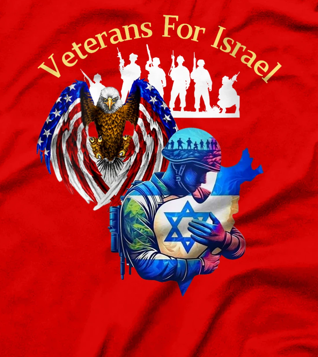 Womens Veterans For Israel Supports Israel's People and Military T-Shirt