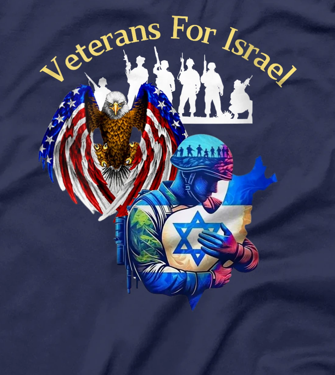 Womens Veterans For Israel Supports Israel's People and Military T-Shirt