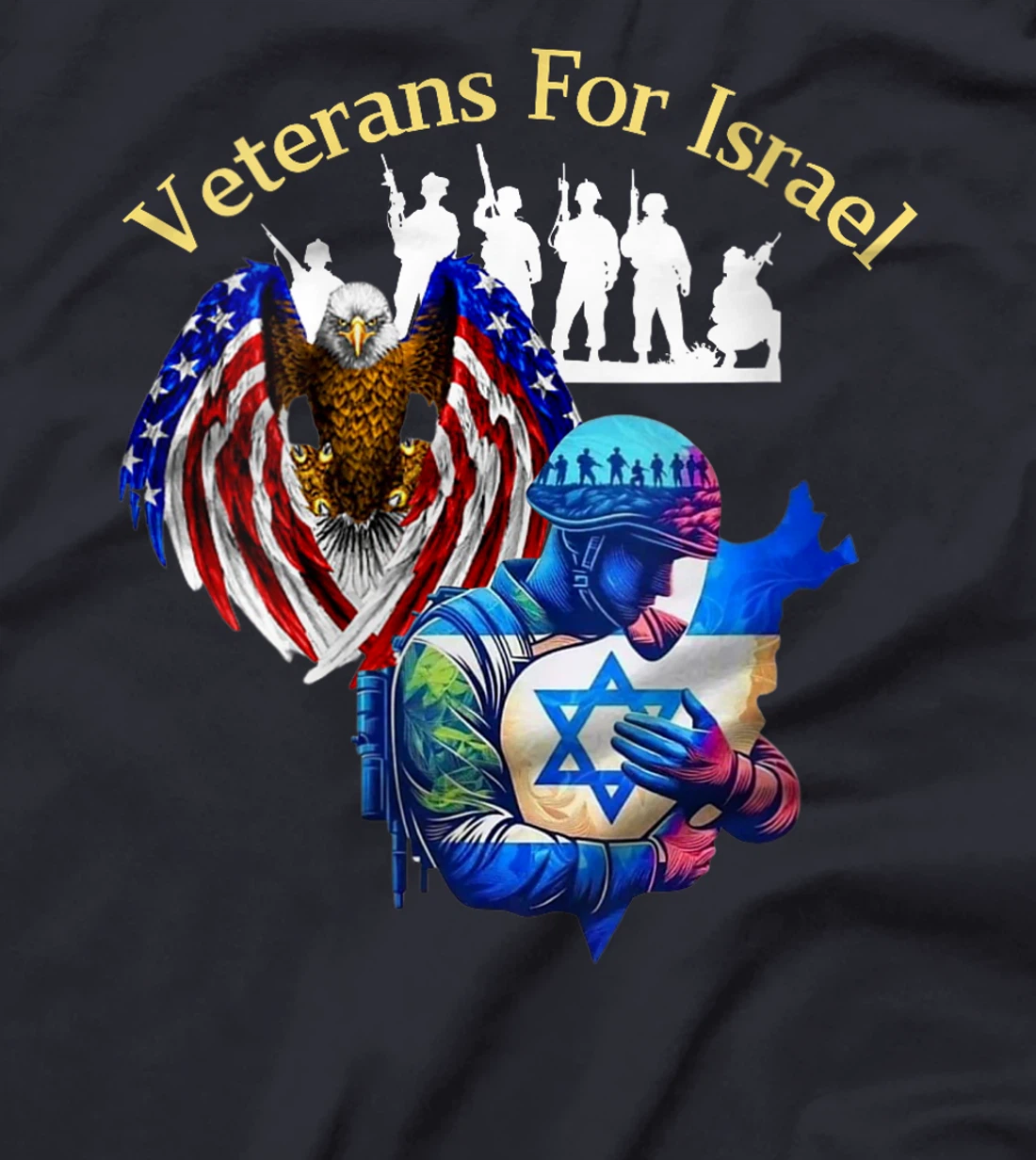 Womens Veterans For Israel Supports Israel's People and Military T-Shirt