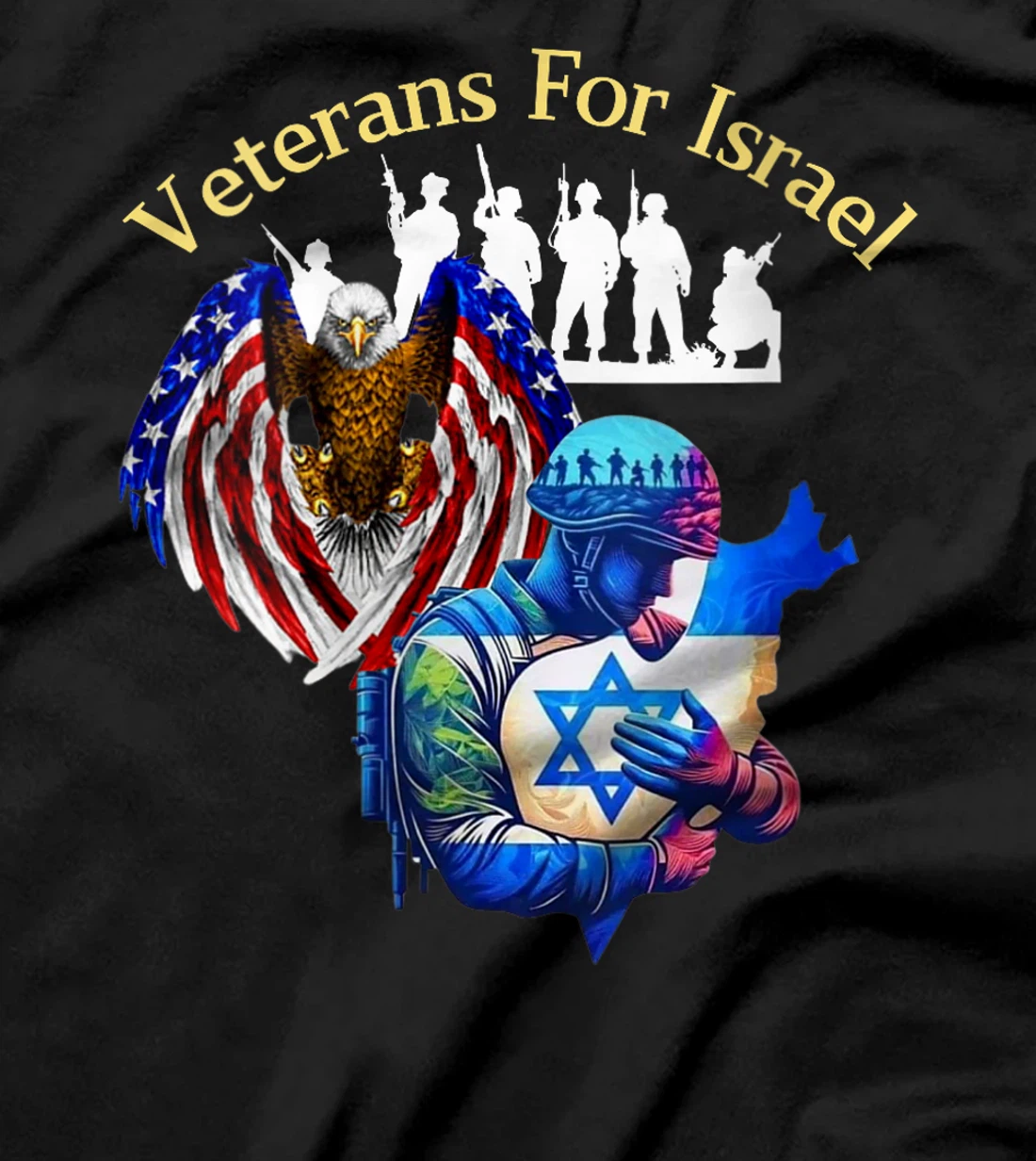 Womens Veterans For Israel Supports Israel's People and Military T-Shirt