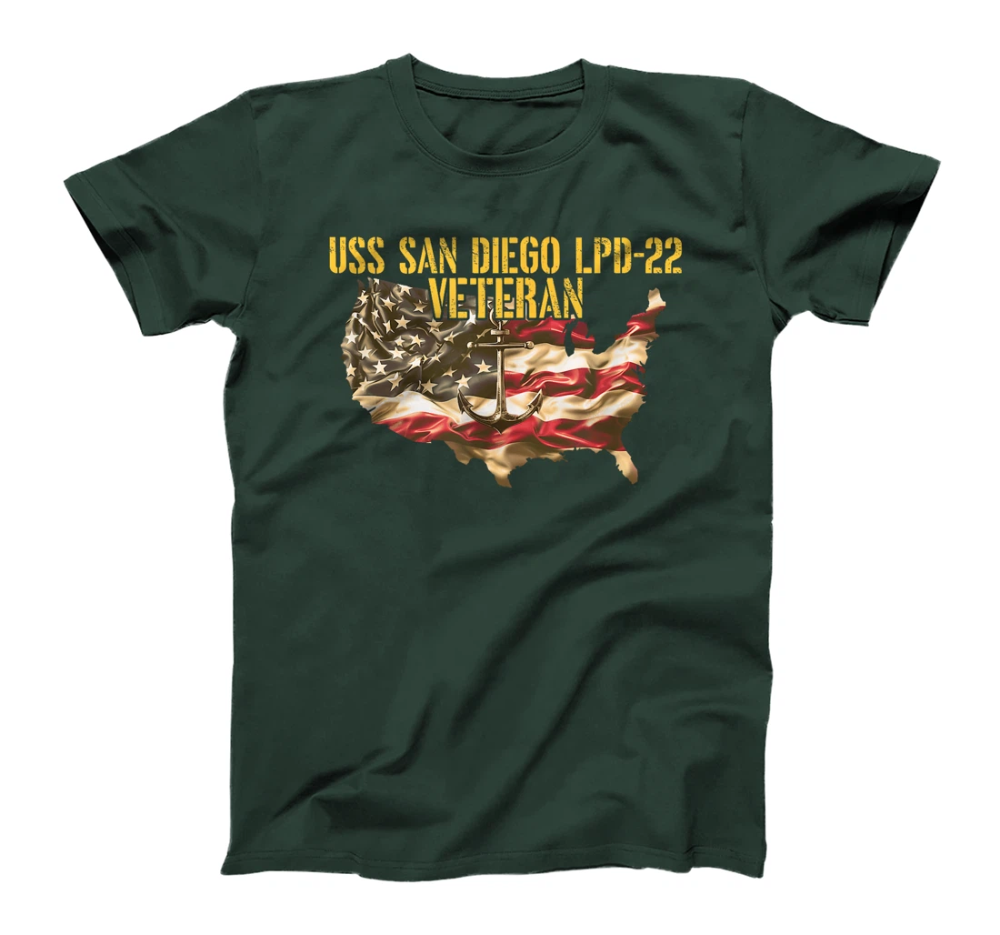 Womens USS San Diego LPD-22 Amphibious Transport Dock Veteran T-Shirt