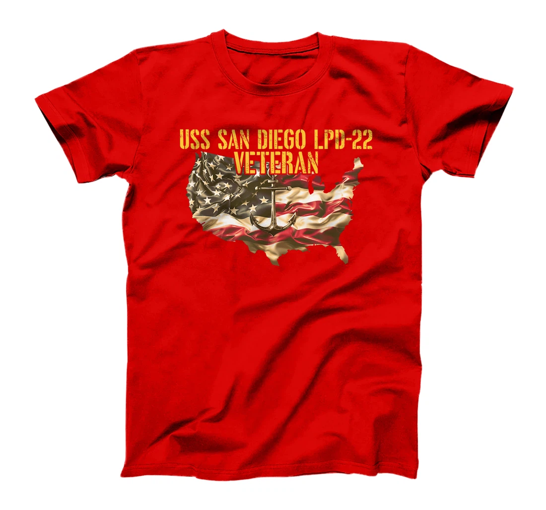 Womens USS San Diego LPD-22 Amphibious Transport Dock Veteran T-Shirt