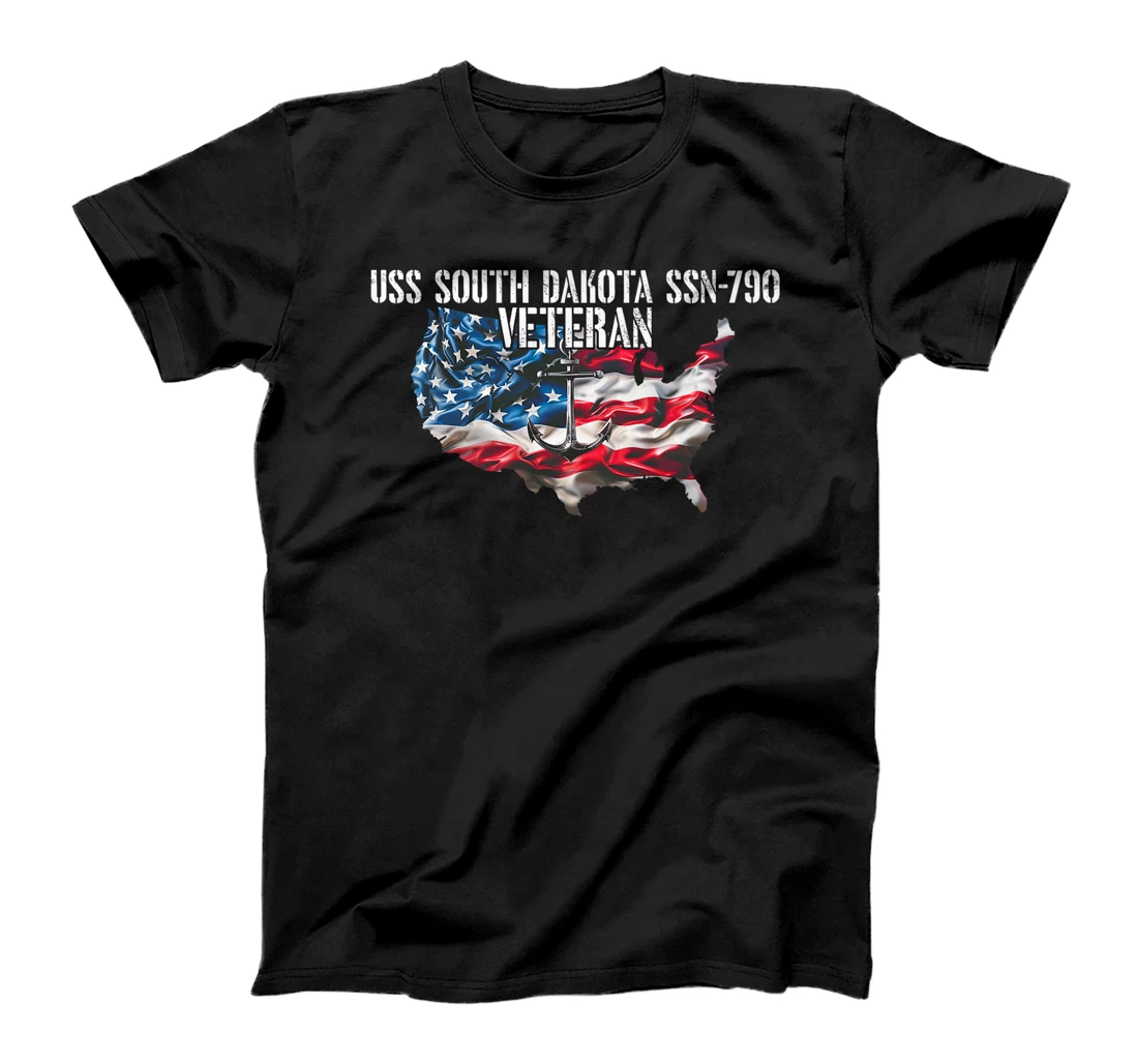 USS South Dakota SSN-790 Attack Submarine Veteran US Flag Premium T-Shirt