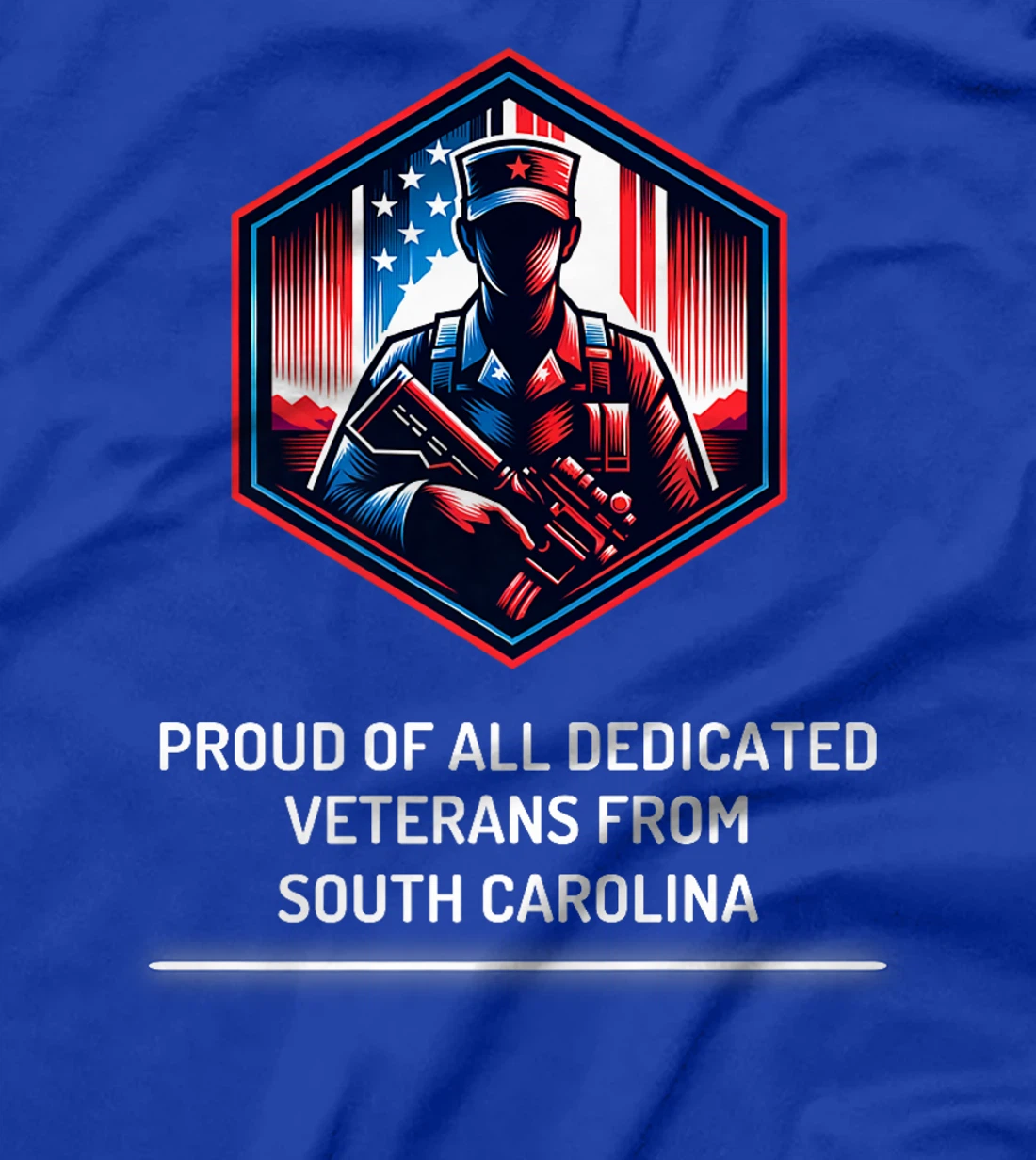 Proud of Veterans South Carolina Patriotic Military Support Premium T-Shirt