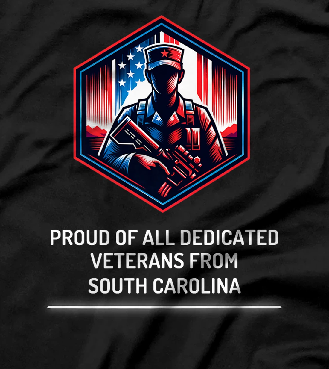 Proud of Veterans South Carolina Patriotic Military Support Premium T-Shirt