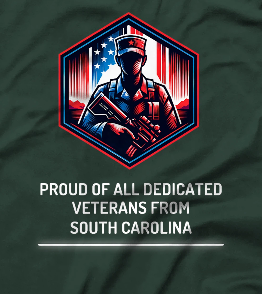Proud of Veterans South Carolina Patriotic Military Support Premium T-Shirt
