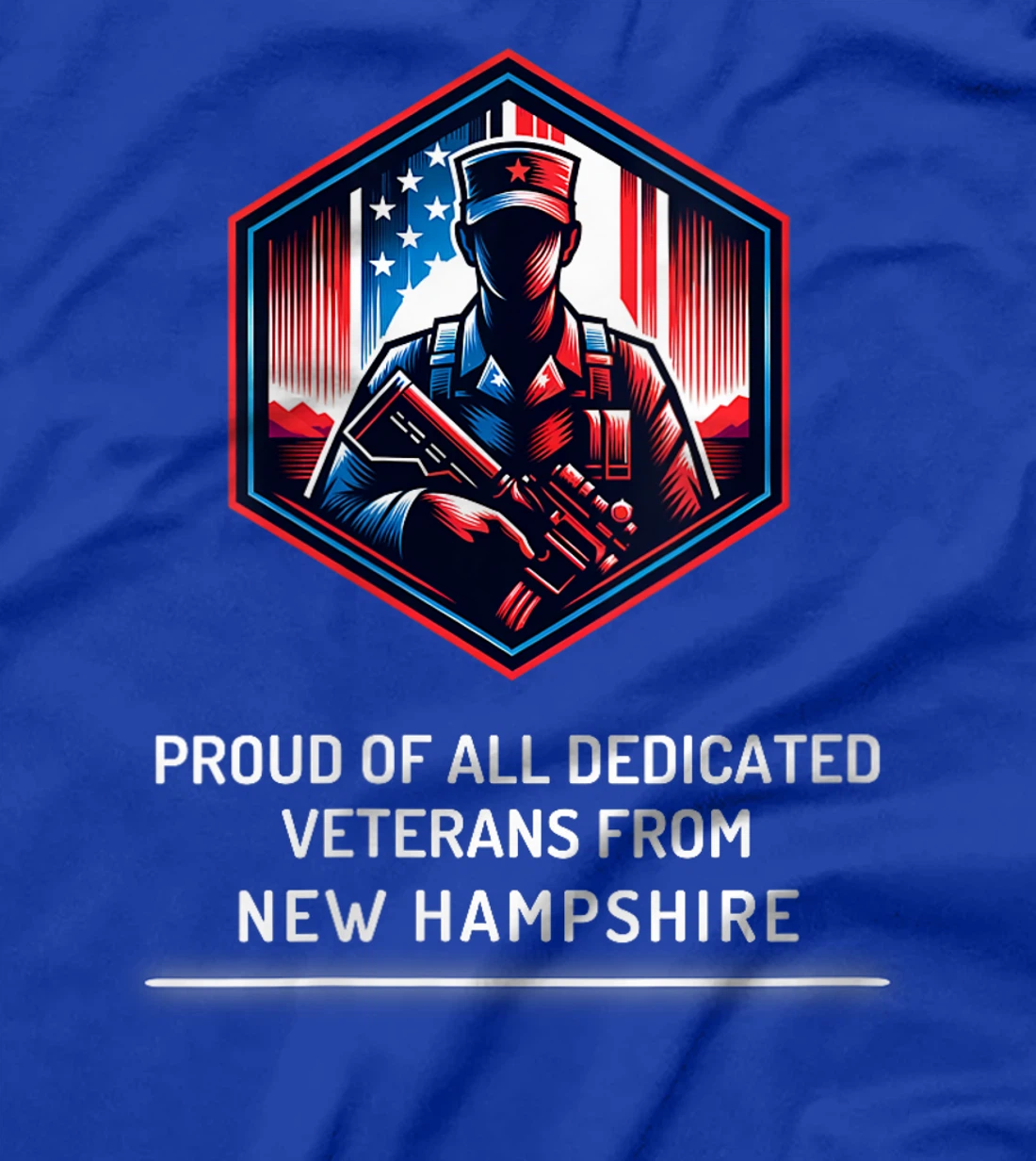 Womens Proud of Veterans New Hampshire Patriotic Military Support T-Shirt