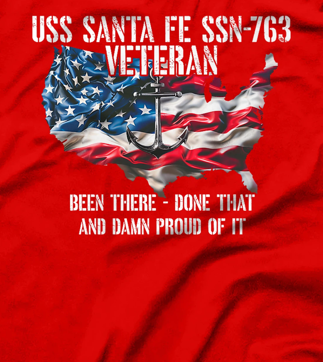 USS Santa Fe SSN-763 Attack Submarine Veteran US Flag Premium T-Shirt