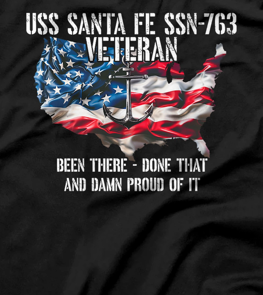 USS Santa Fe SSN-763 Attack Submarine Veteran US Flag Premium T-Shirt