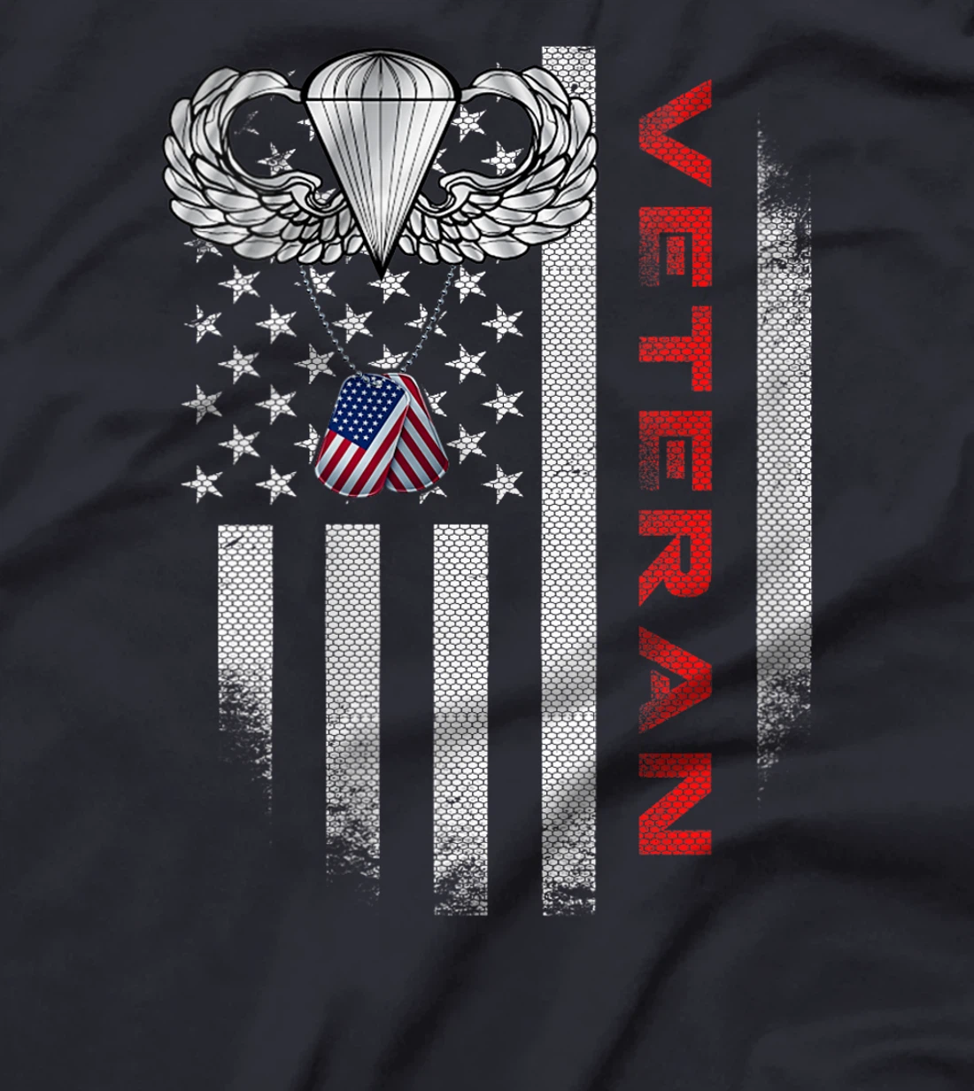 Womens Vintage Flag US Paratrooper Airborne Division Veteran Pride T-Shirt