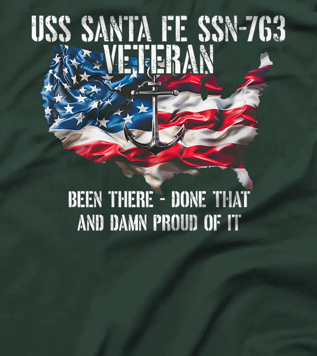 USS Santa Fe SSN-763 Attack Submarine Veteran US Flag Premium T-Shirt