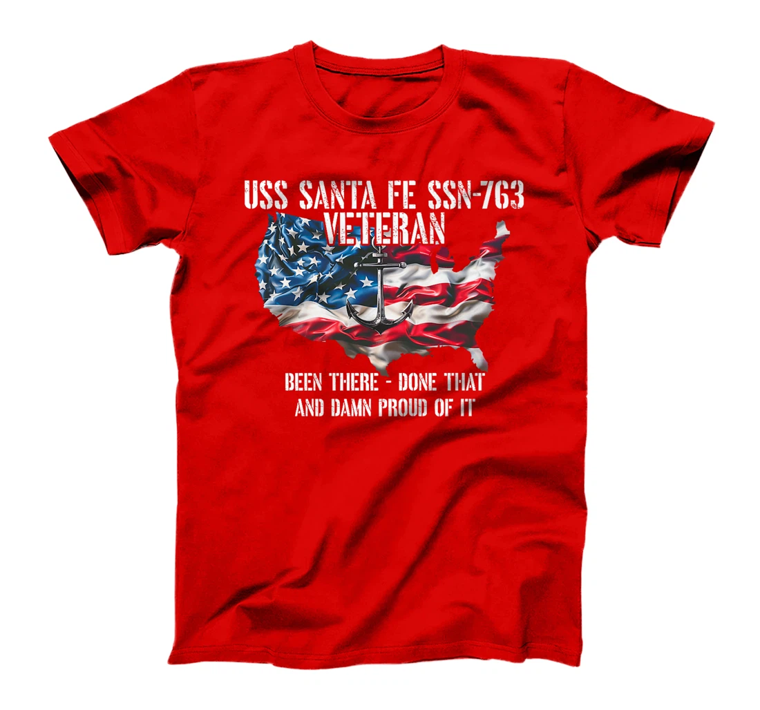 USS Santa Fe SSN-763 Attack Submarine Veteran US Flag Premium T-Shirt