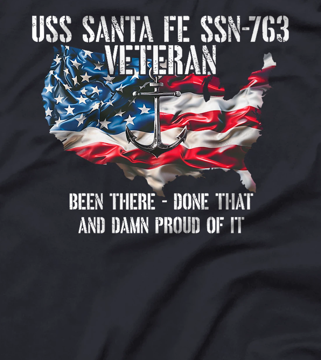 USS Santa Fe SSN-763 Attack Submarine Veteran US Flag Premium T-Shirt