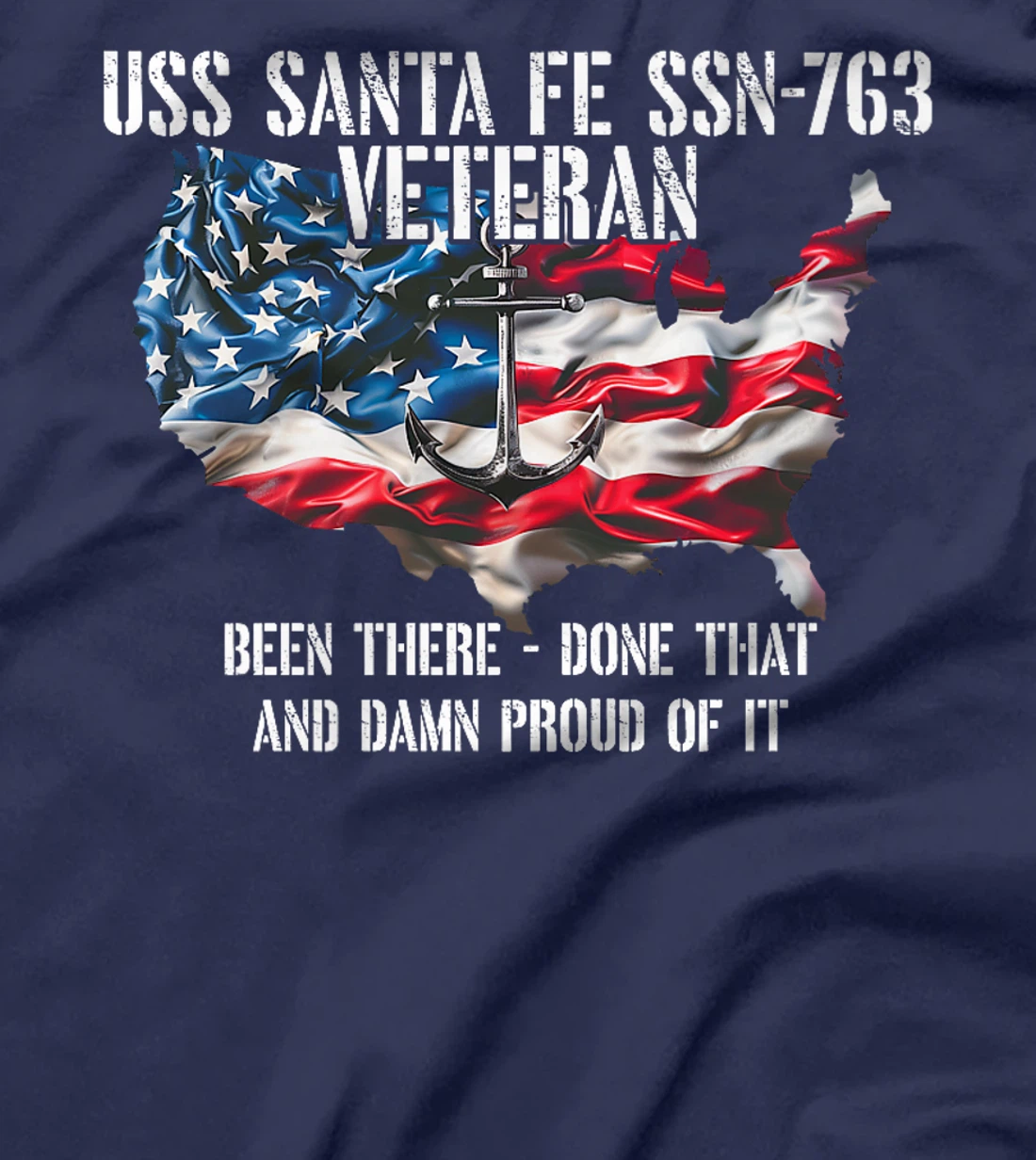 USS Santa Fe SSN-763 Attack Submarine Veteran US Flag Premium T-Shirt