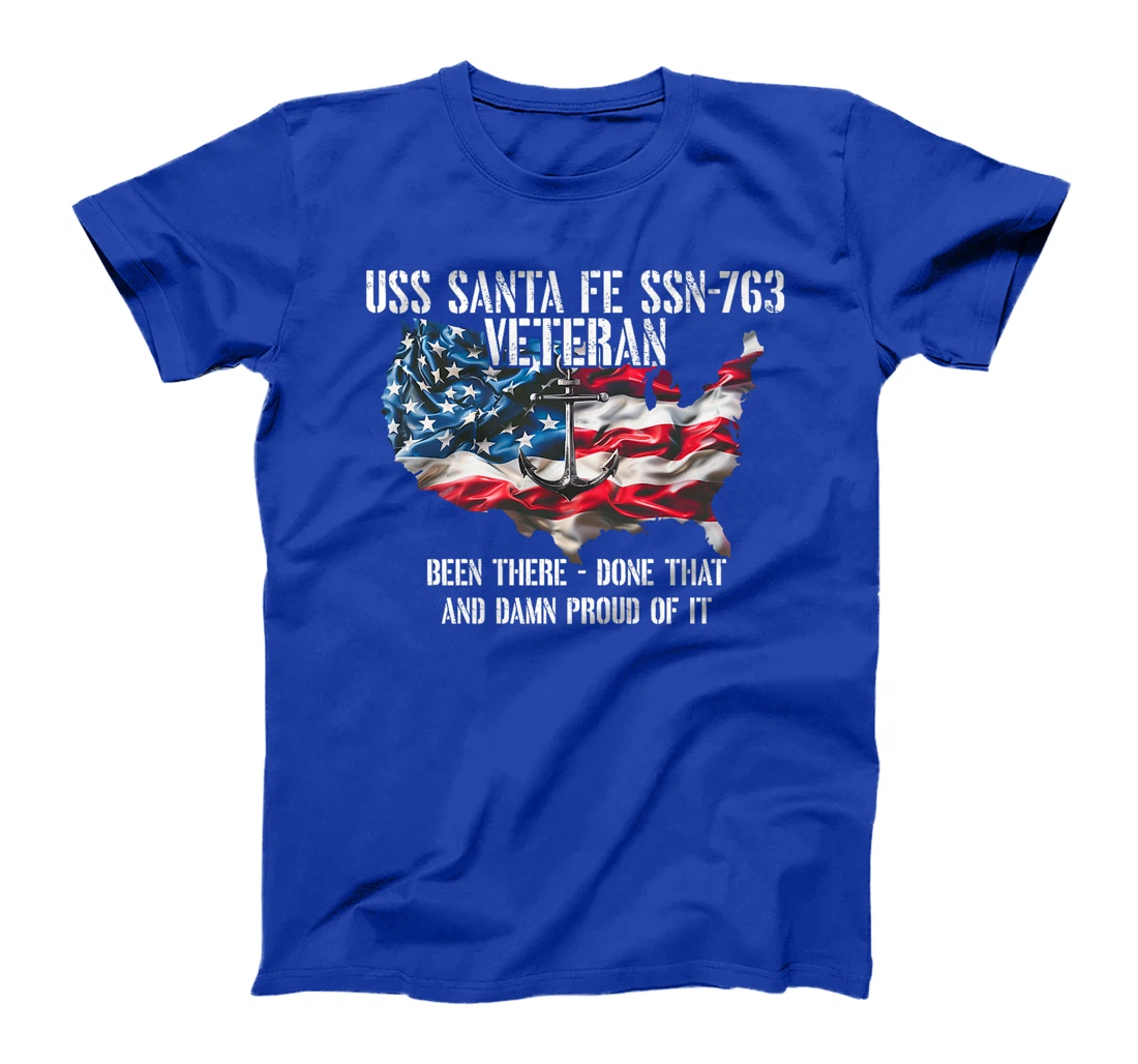 USS Santa Fe SSN-763 Attack Submarine Veteran US Flag Premium T-Shirt