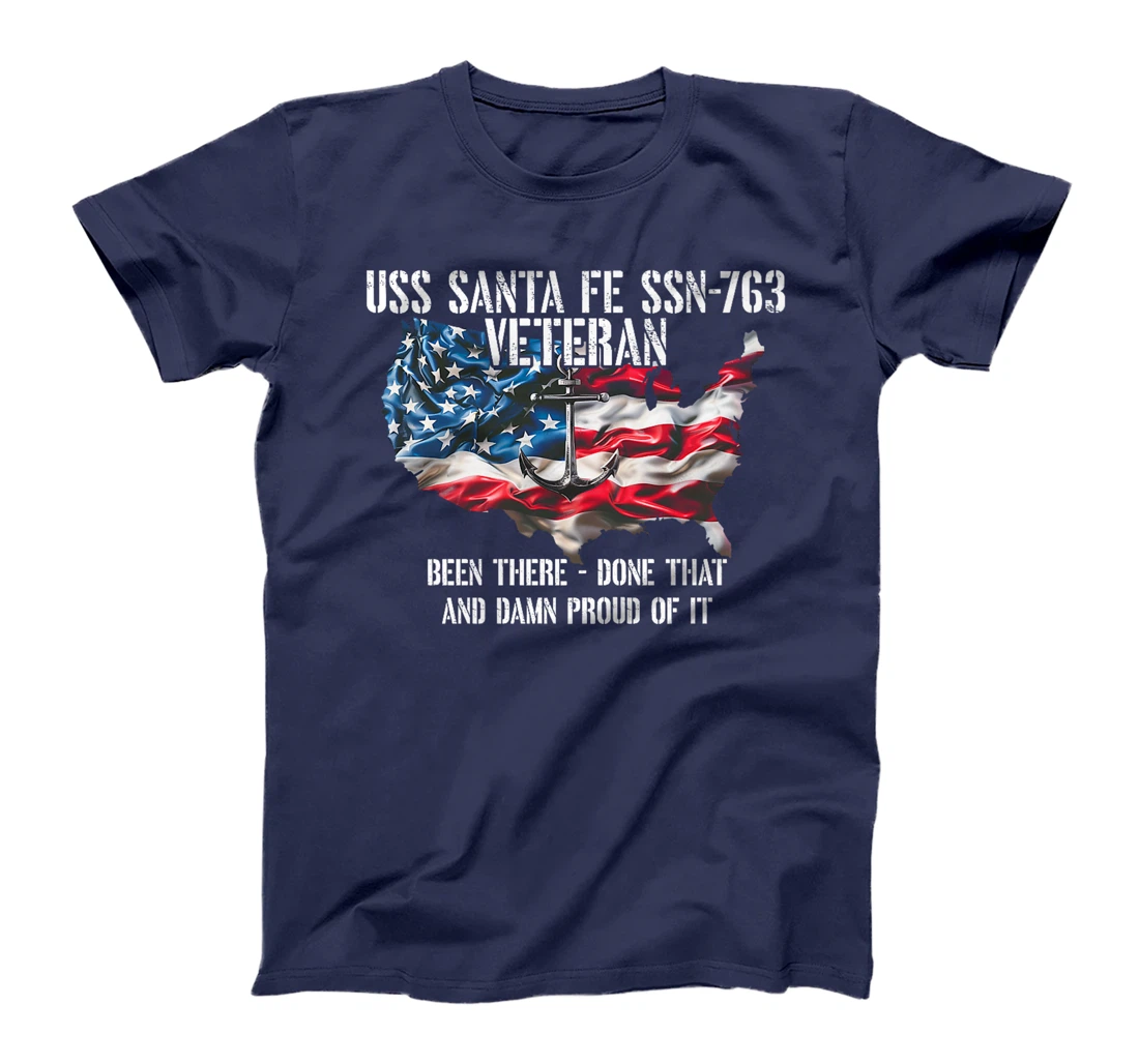 USS Santa Fe SSN-763 Attack Submarine Veteran US Flag Premium T-Shirt
