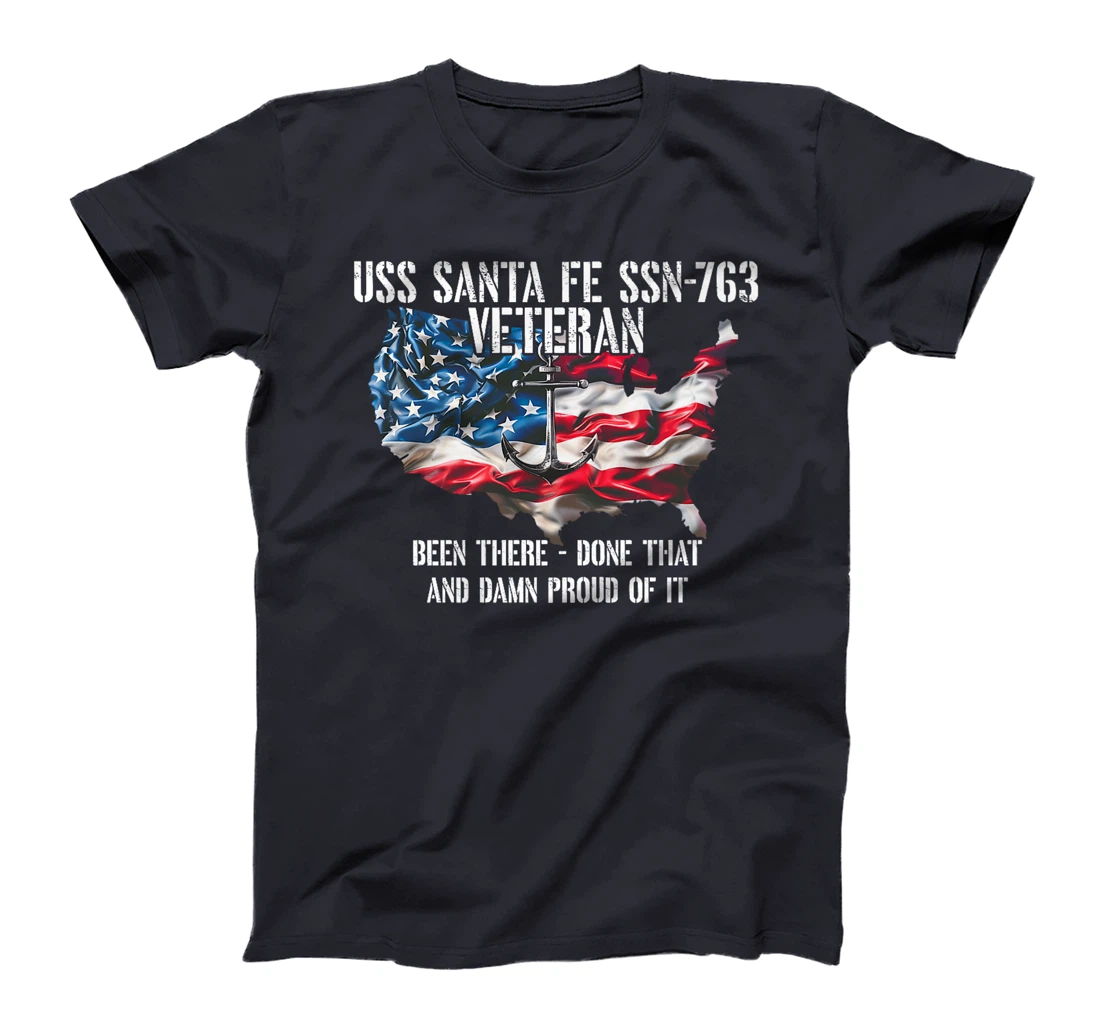 USS Santa Fe SSN-763 Attack Submarine Veteran US Flag Premium T-Shirt