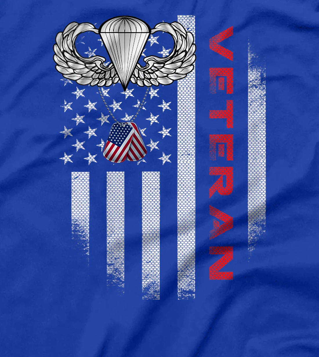 Womens Vintage Flag US Paratrooper Airborne Division Veteran Pride T-Shirt