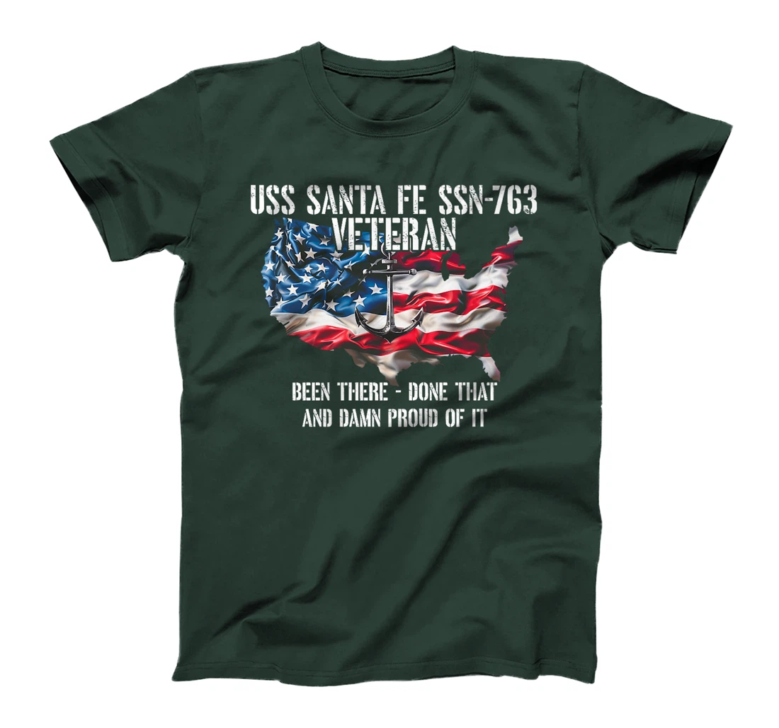 USS Santa Fe SSN-763 Attack Submarine Veteran US Flag Premium T-Shirt
