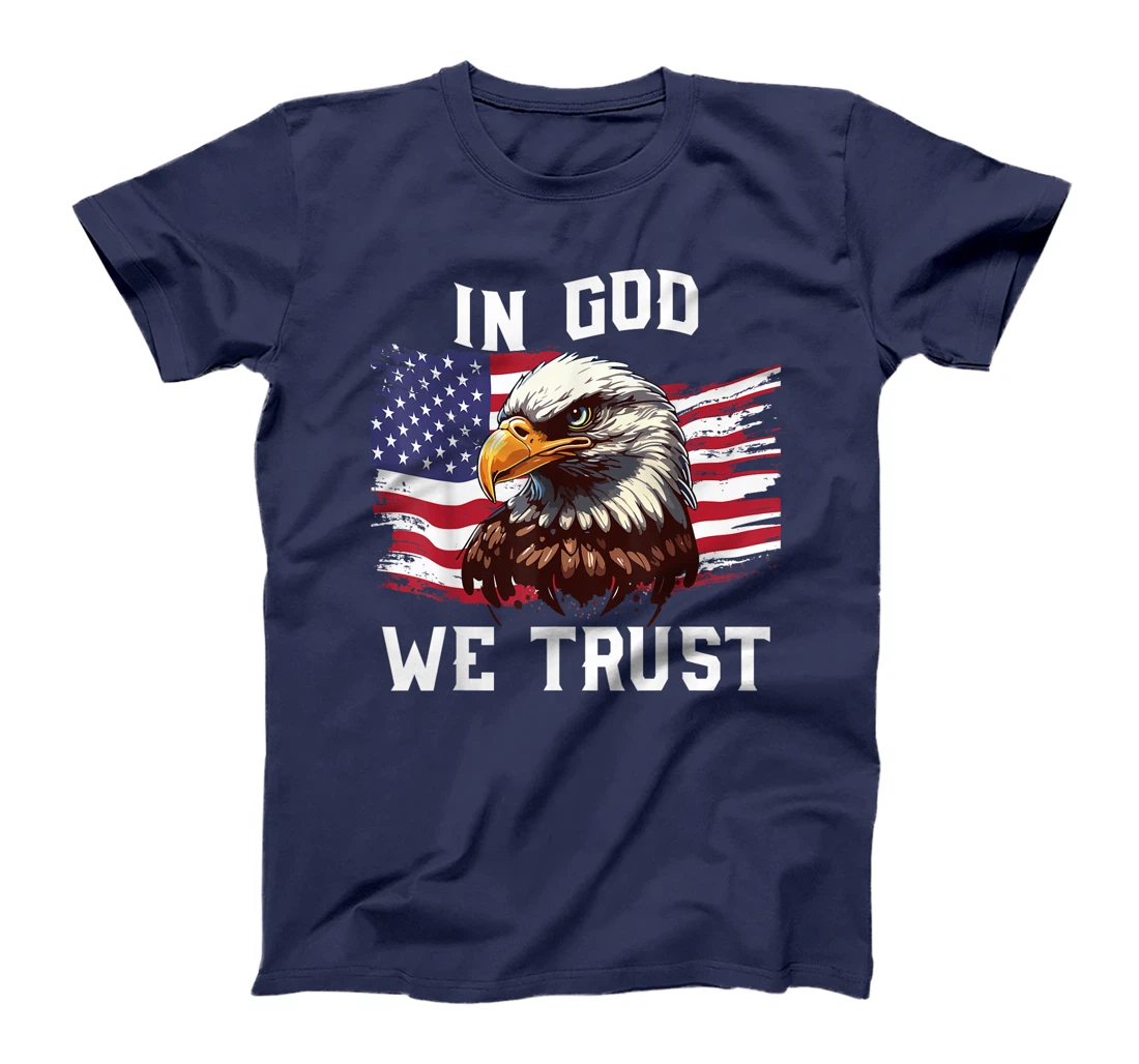 4th July In God We Trust Funny Bald Eagle Dad Boy Men T-Shirt