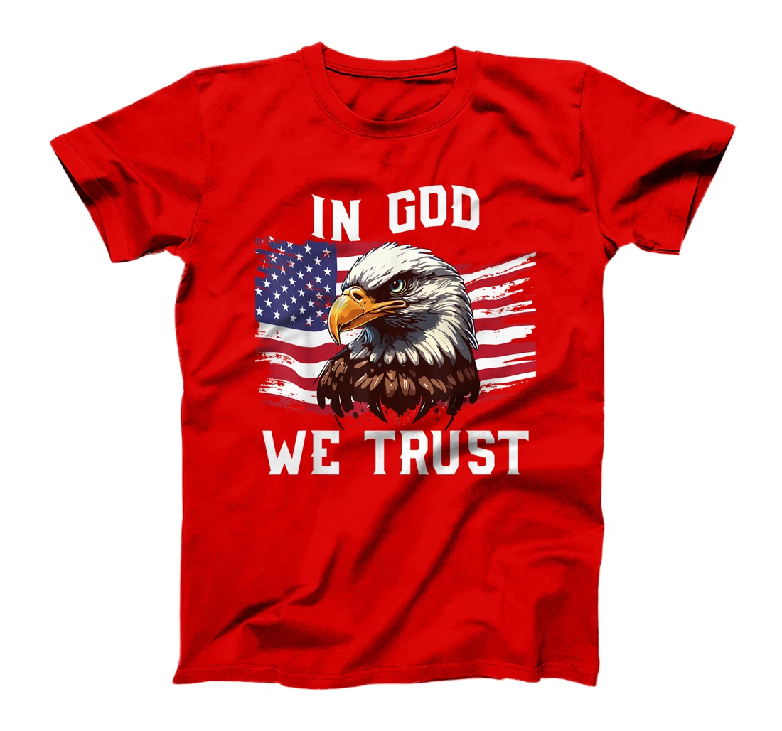 4th July In God We Trust Funny Bald Eagle Dad Boy Men T-Shirt