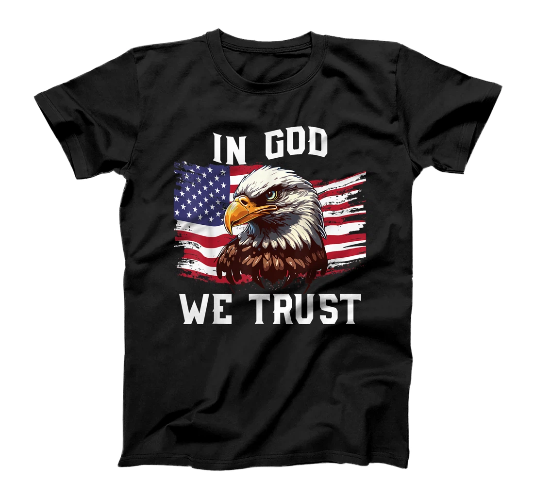 4th July In God We Trust Funny Bald Eagle Dad Boy Men T-Shirt