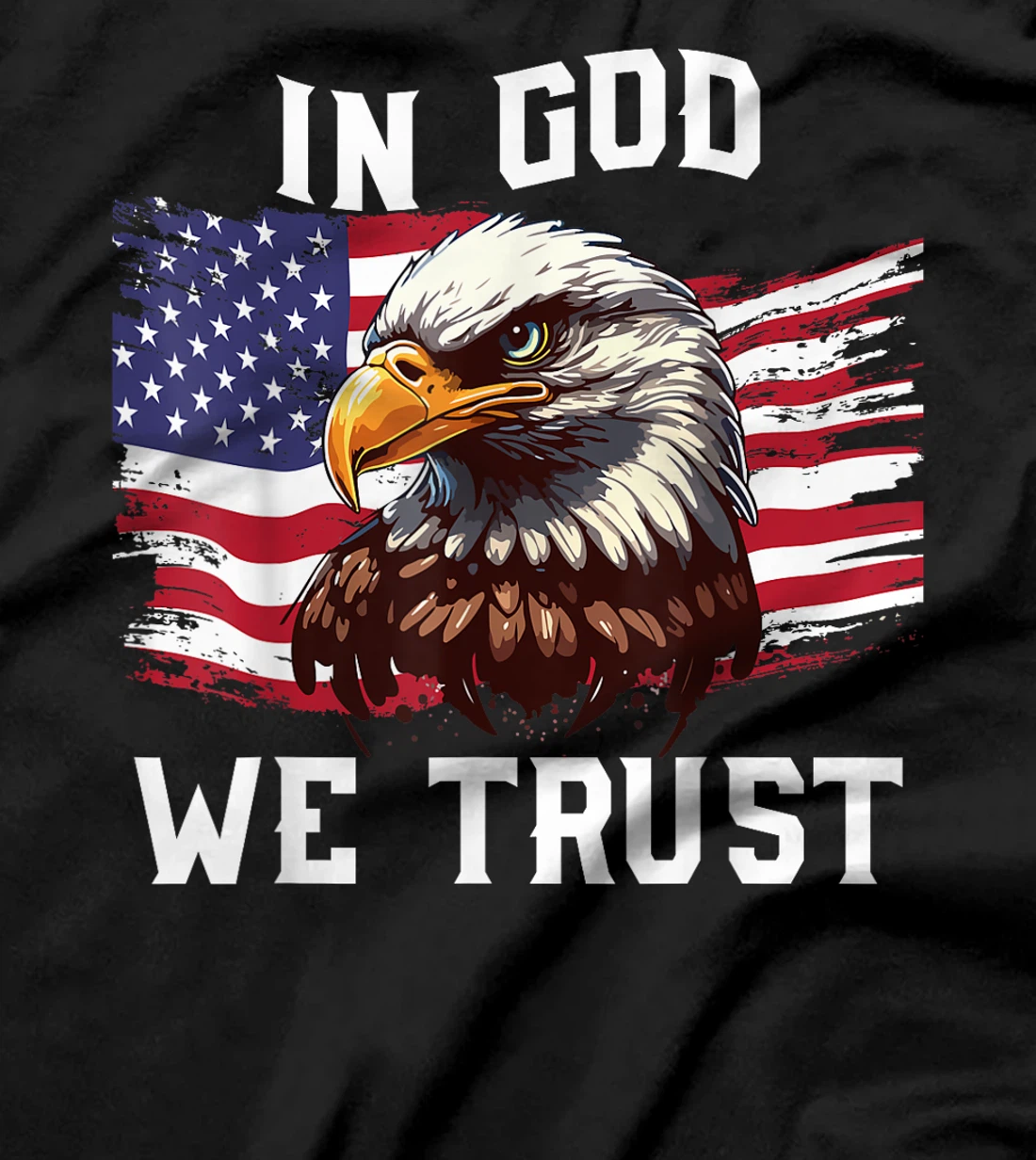 4th July In God We Trust Funny Bald Eagle Dad Boy Men T-Shirt