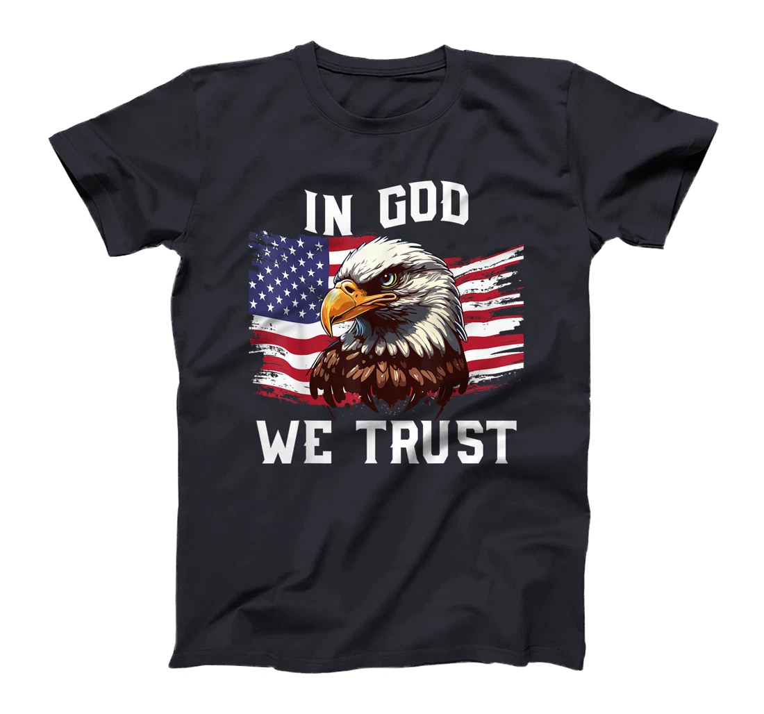 4th July In God We Trust Funny Bald Eagle Dad Boy Men T-Shirt