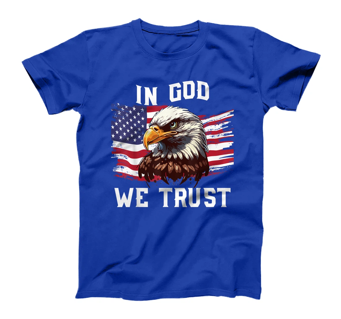 4th July In God We Trust Funny Bald Eagle Dad Boy Men T-Shirt