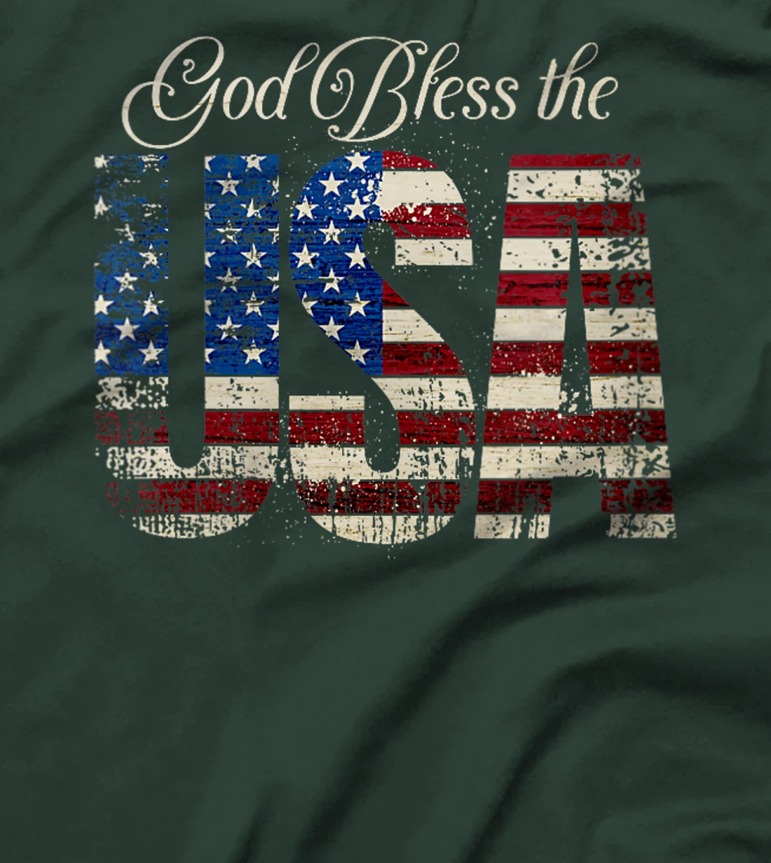 Womens God Bless the USA, United States of America American Patriot T-Shirt