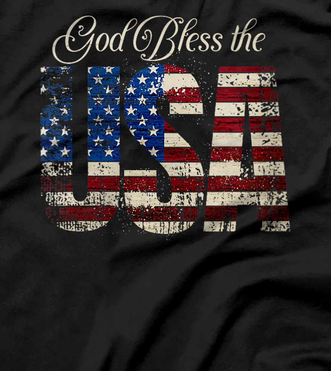 Womens God Bless the USA, United States of America American Patriot T-Shirt